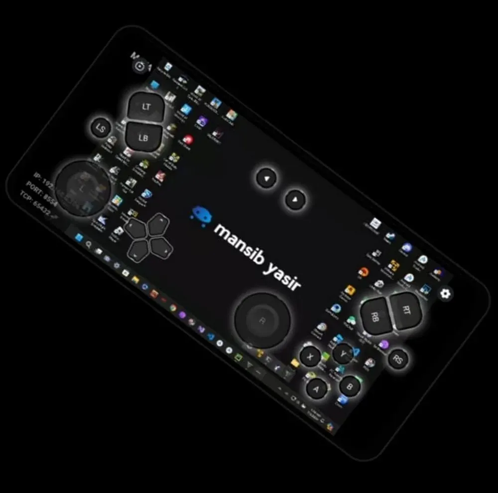The on-screen controller layout.